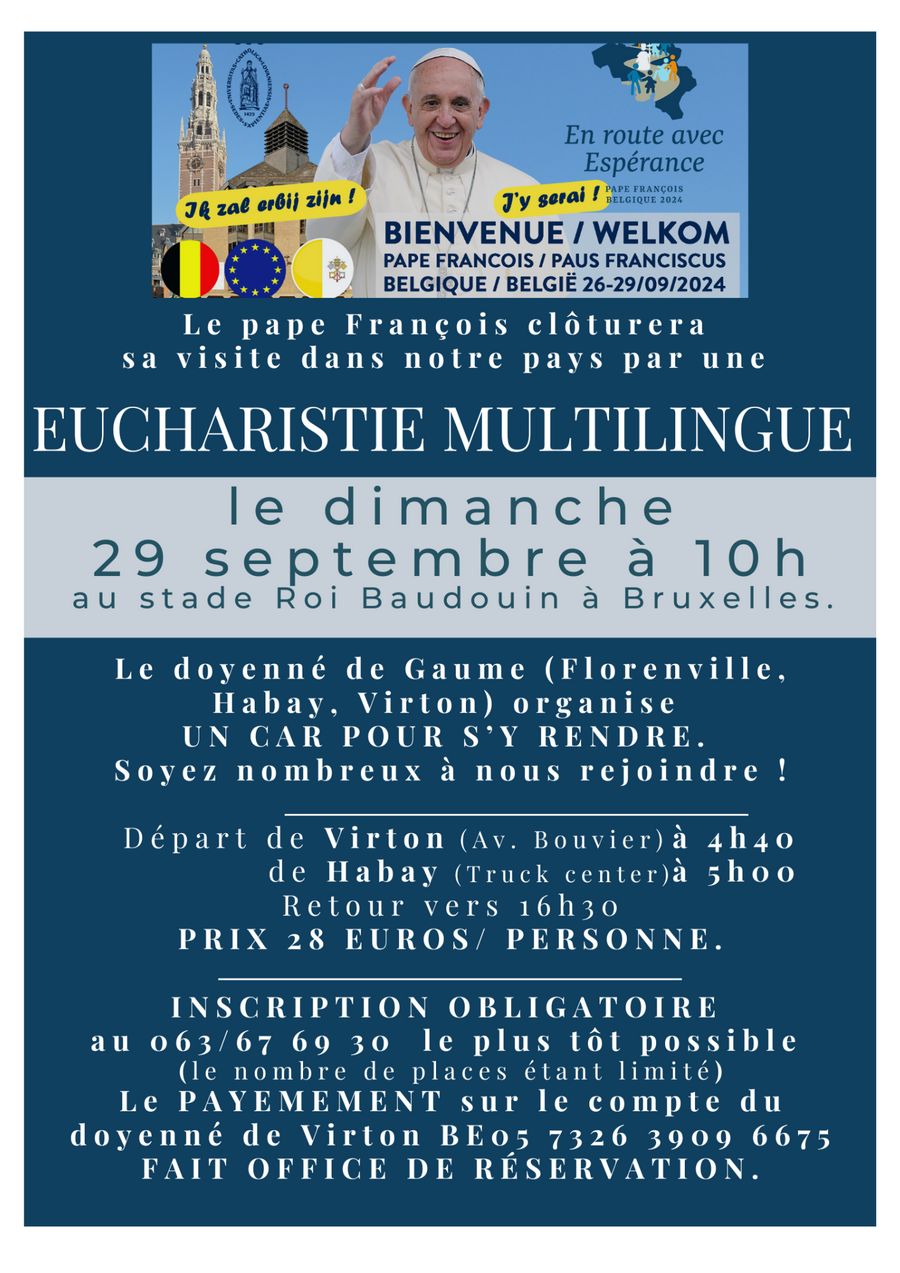Visite du Pape François en Belgique • Eucharistie multilingue